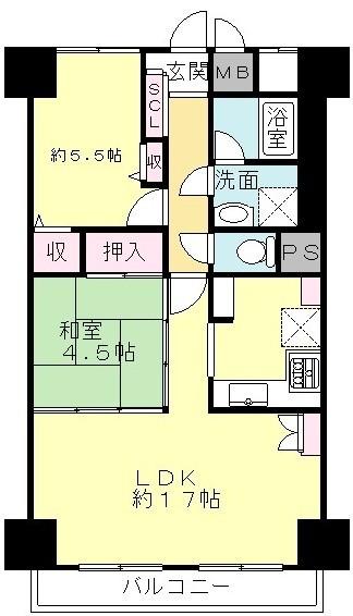 Floor plan. 1LDK+S, Price 17.8 million yen, Footprint 64.9 sq m , Balcony area 7.08 sq m