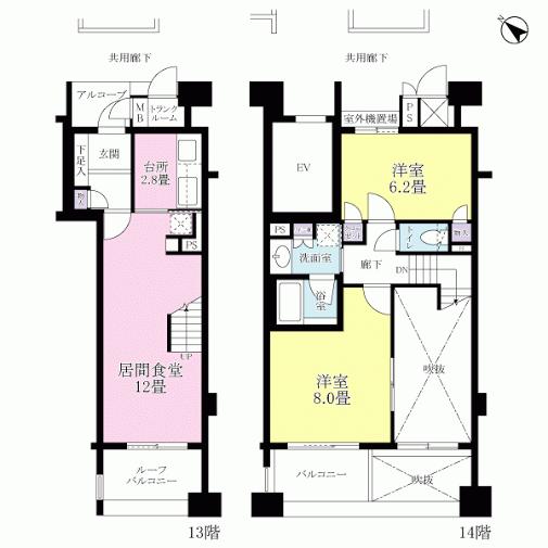 Floor plan. 2LDK, Price 30,900,000 yen, Occupied area 68.54 sq m , Balcony area 5.53 sq m floor plan drawings!