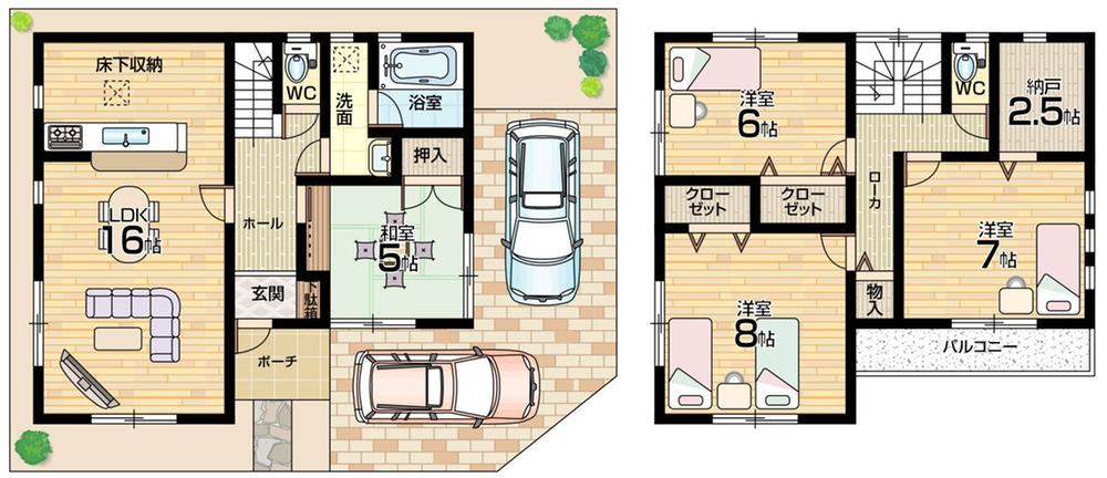 Floor plan. (No. 2 locations), Price 26,800,000 yen, 4LDK+S, Land area 105.79 sq m , Building area 100.03 sq m