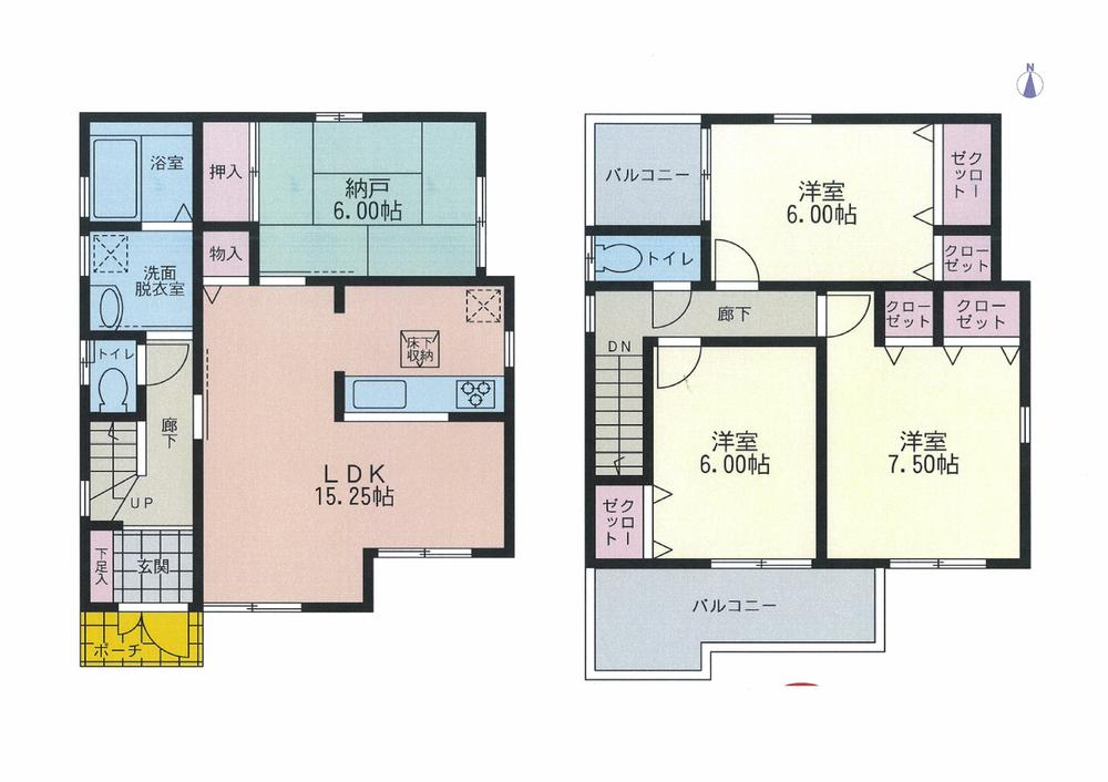 Floor plan. 27,800,000 yen, 4LDK, Land area 109.46 sq m , Building area 95.57 sq m