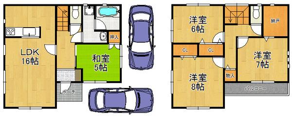 Floor plan. 25,800,000 yen, 4LDK, Land area 105.8 sq m , Building area 100.03 sq m all room storage space equipped!