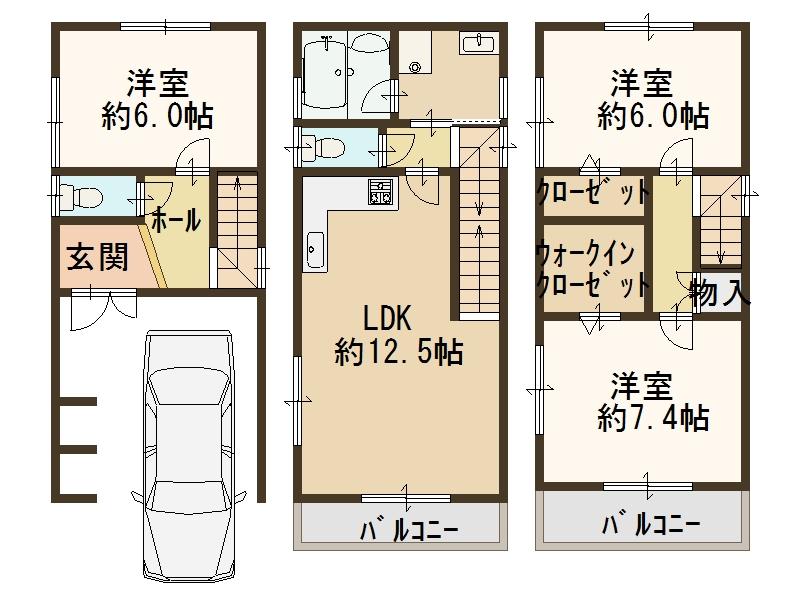 Floor plan. 19,800,000 yen, 3LDK + S (storeroom), Land area 49.7 sq m , Building area 93.82 sq m