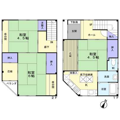 Floor plan. Osaka-shi, Osaka nishinari Tamadehigashi 2-chome