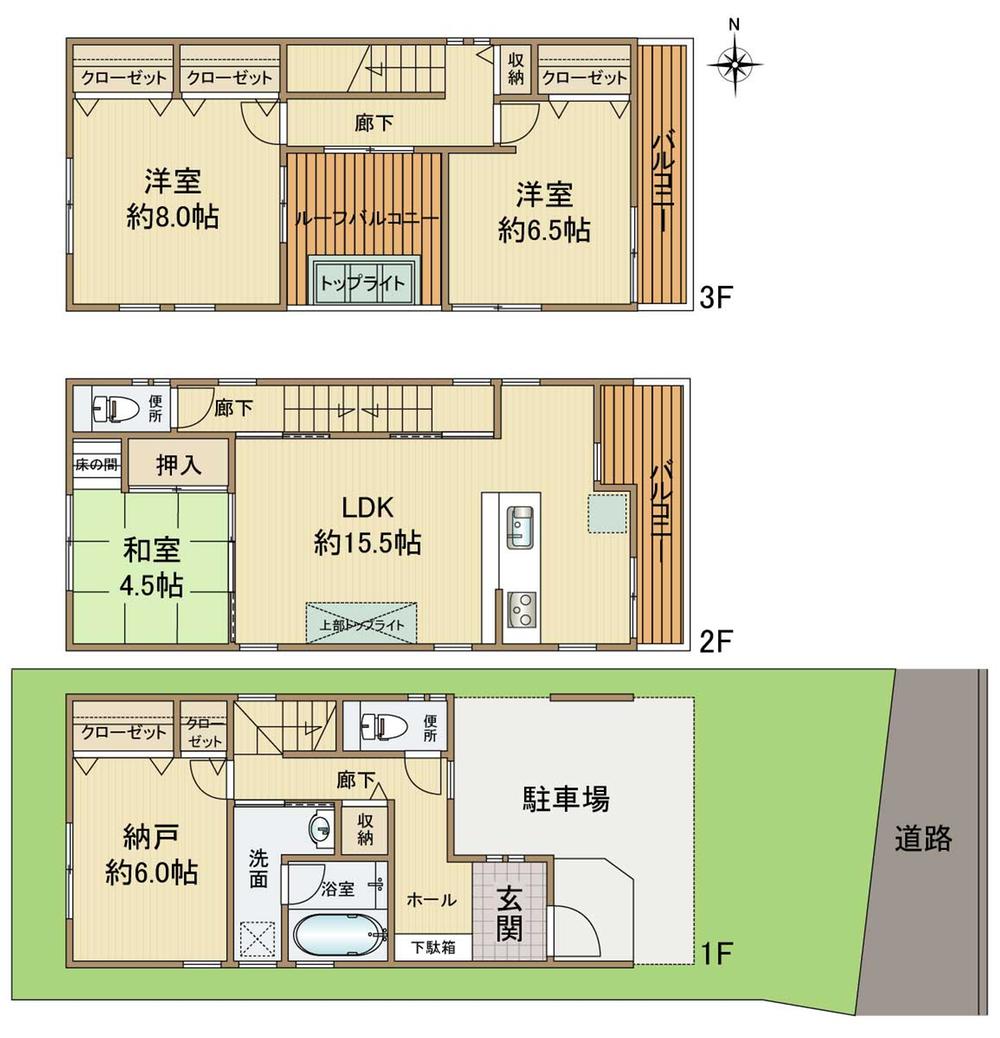 Floor plan. 29,800,000 yen, 4LDK, Land area 86.87 sq m , Building area 108.26 sq m