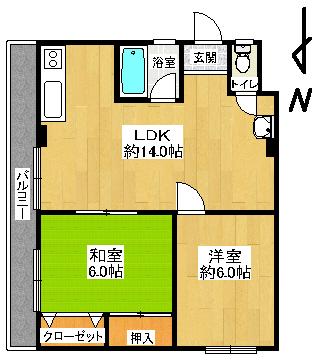 Floor plan. 2LDK, Price 4.8 million yen, Occupied area 53.19 sq m , Balcony area 5.5 sq m