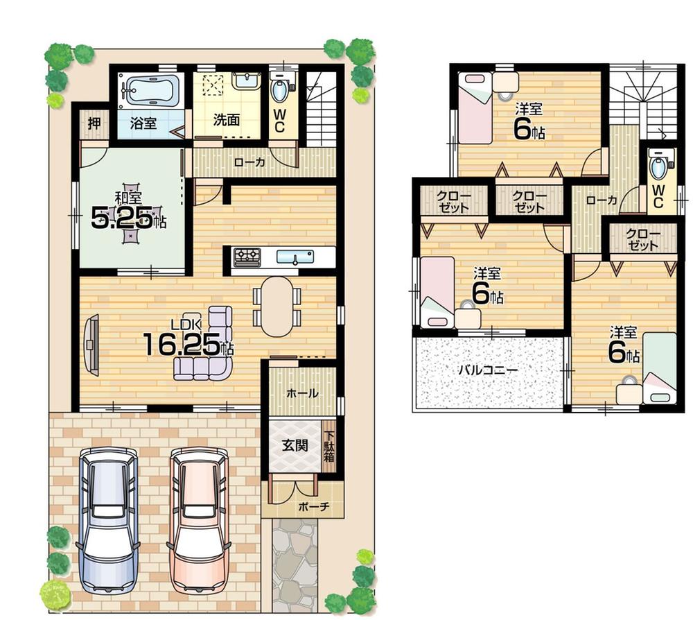 Floor plan. (No. 2 locations), Price 27,800,000 yen, 4LDK, Land area 109.46 sq m , Building area 95.58 sq m