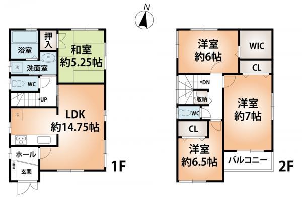 Floor plan. 30,800,000 yen, 4LDK, Land area 98 sq m , Building area 94.77 sq m
