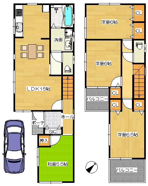 Floor plan. (No. 1 point), Price 22,800,000 yen, 4LDK, Land area 90.86 sq m , Building area 93.15 sq m