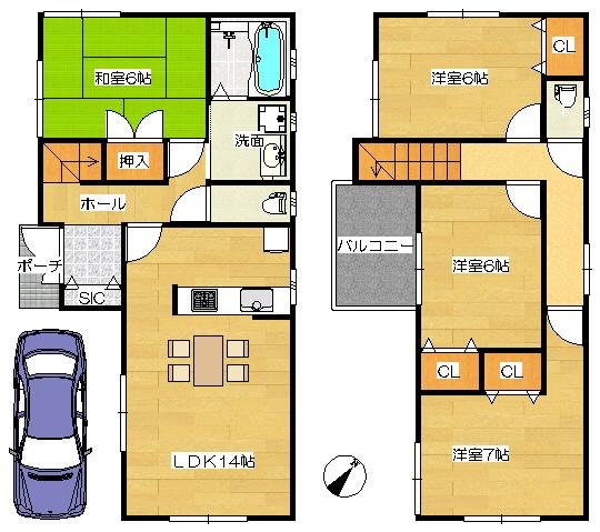 Floor plan. (No. 3 locations), Price 22,800,000 yen, 4LDK, Land area 89.39 sq m , Building area 92.34 sq m