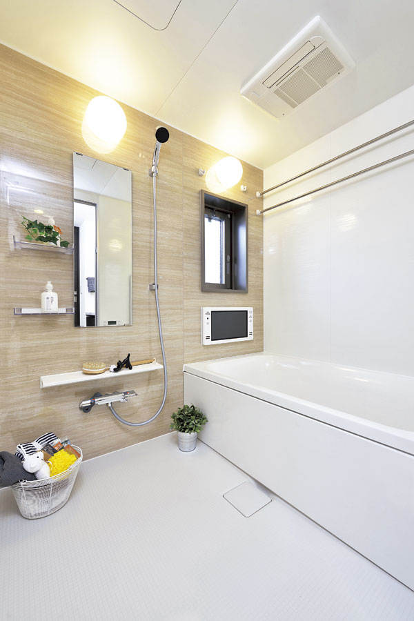 Bathing-wash room.  [Bathroom] To be able to enjoy a more comfortable bath time, With a combination of color and materials, Bright and fresh atmosphere has been directing. Wraps the mind and body, It is a bathroom to refresh (A type model room)