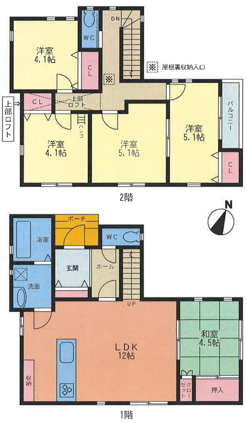 Floor plan. 26,800,000 yen, 5LDK, Land area 102.48 sq m , Building area 100.19 sq m