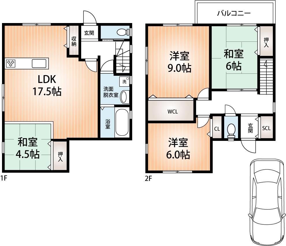 Floor plan. 27,800,000 yen, 4LDK, Land area 139.97 sq m , Building area 103.68 sq m