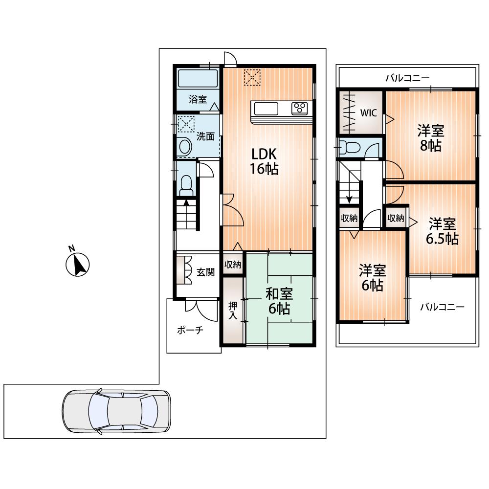 Floor plan. 25,800,000 yen, 4LDK, Land area 110.6 sq m , Building area 98.82 sq m