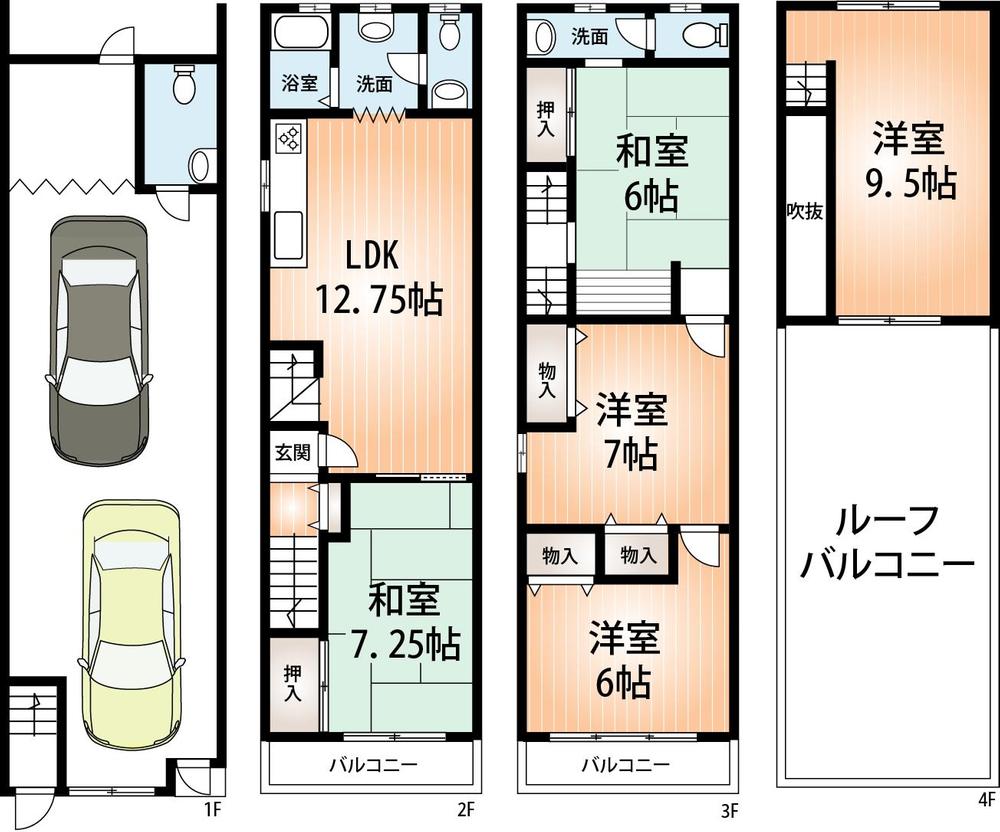 Floor plan. 22,800,000 yen, 5LDK, Land area 58.18 sq m , Building area 155.55 sq m