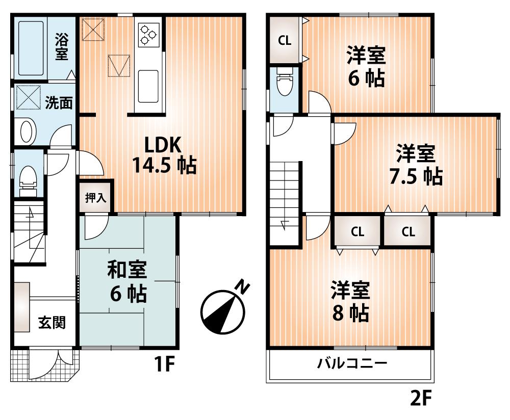 Floor plan. 22,800,000 yen, 4LDK, Land area 95.58 sq m , Building area 100 sq m 1 issue areas
