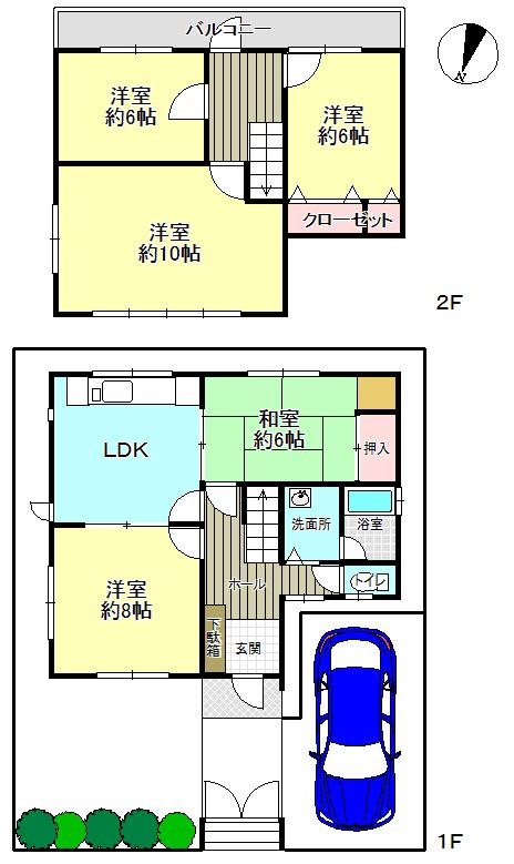 Floor plan. 12.8 million yen, 4LDK, Land area 115.71 sq m , Building area 101.85 sq m