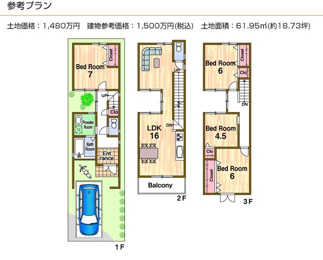 Building plan example (floor plan). Building plan example Building price 14.8 million yen, Building area 112.05 sq m
