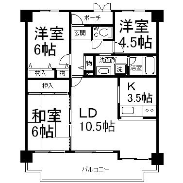 Floor plan. 3LDK, Price 10.8 million yen, Occupied area 65.28 sq m , Balcony area 13.17 sq m floor plan