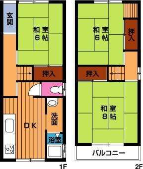 Floor plan. 6.2 million yen, 3DK, Land area 57.56 sq m , Building area 62.93 sq m