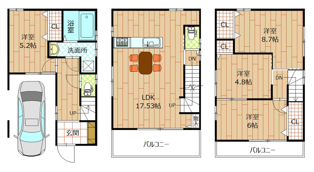 Floor plan. 23.8 million yen, 4LDK, Land area 51 sq m , Building area 104.53 sq m