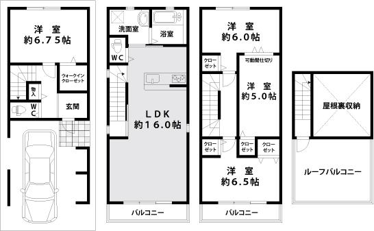 Floor plan. 28.8 million yen, 4LDK, Land area 49.58 sq m , The building is the area 116.22 sq m 2 Kaisui around design
