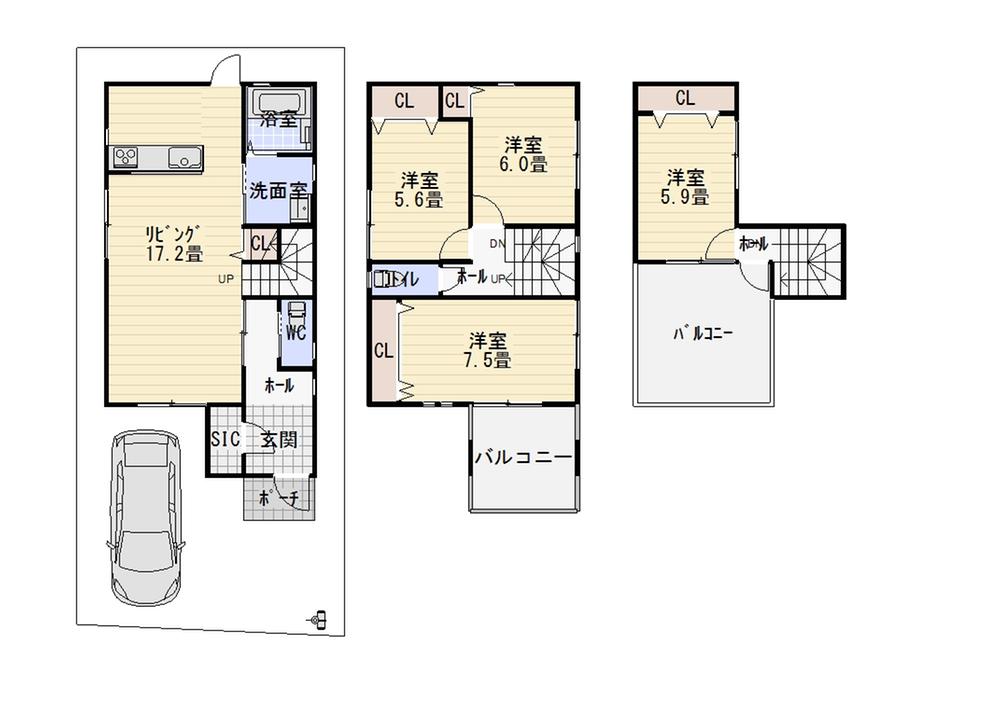 Floor plan. 32,800,000 yen, 4LDK, Land area 88.65 sq m , Building area 105.33 sq m