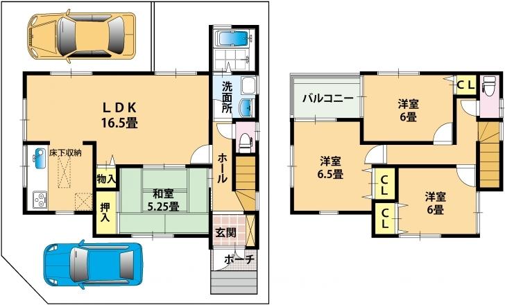 Floor plan. 25,800,000 yen, 4LDK, Land area 119.01 sq m , Building area 95.17 sq m