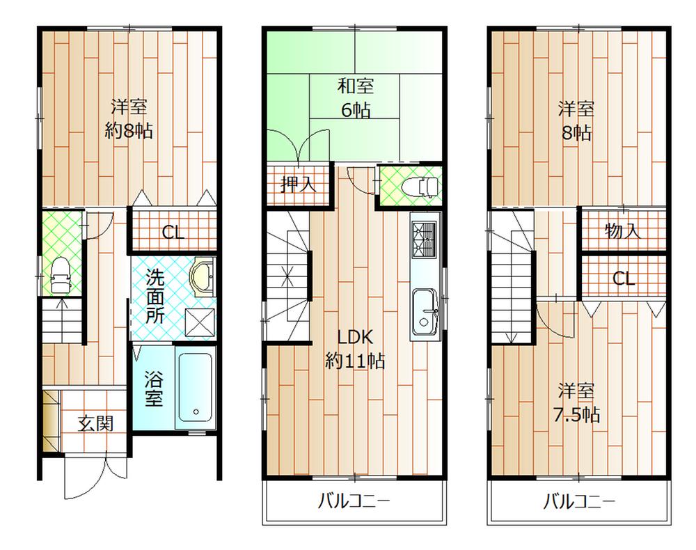 Floor plan. 21,800,000 yen, 4LDK, Land area 64.92 sq m , It has completed building area 95.8 sq m renovation! 