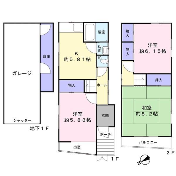 Floor plan. 11.8 million yen, 3DK, Land area 45.42 sq m , Building area 78.39 sq m