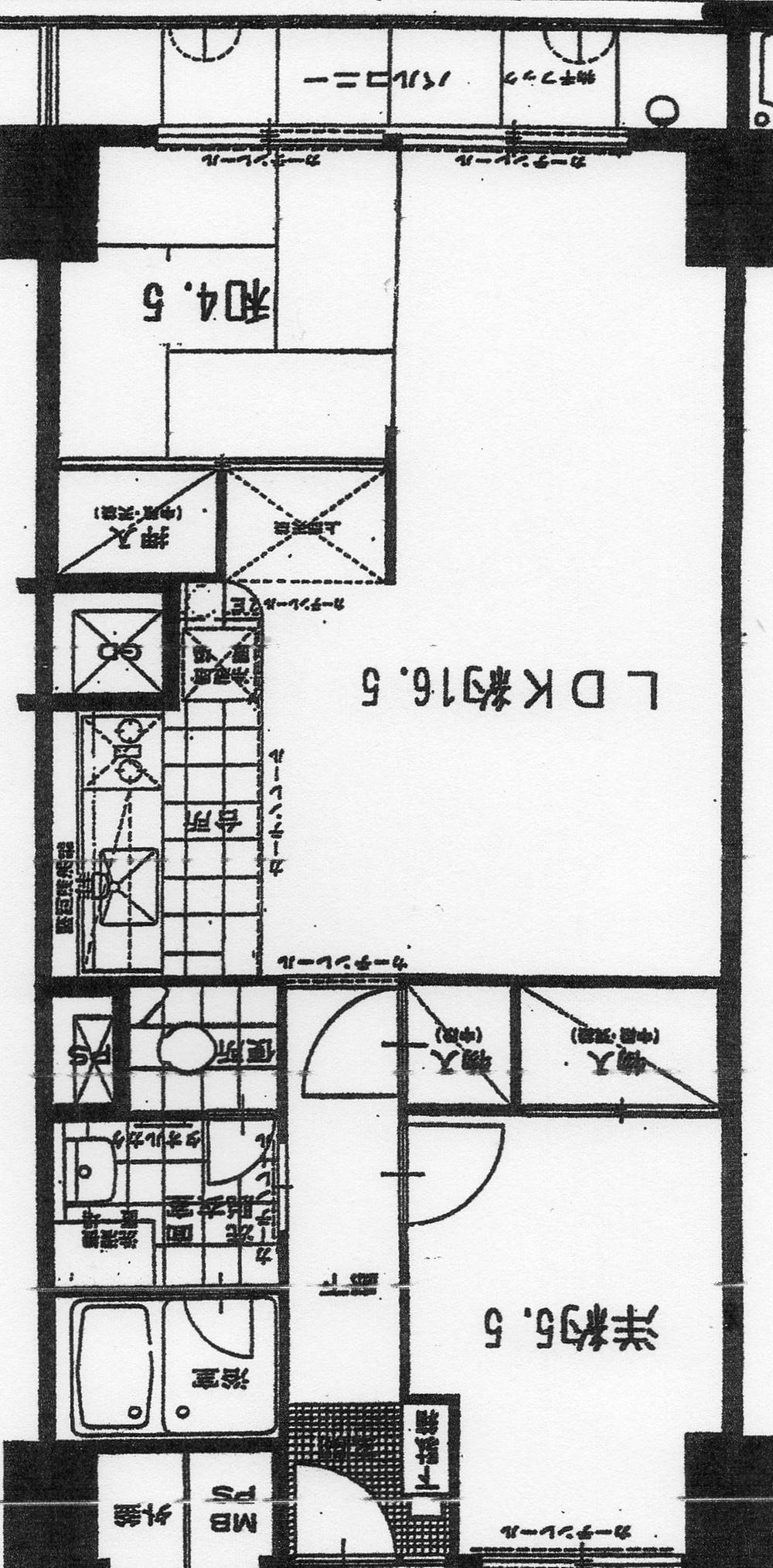 Floor plan. 2LDK, Price 9.5 million yen, Occupied area 63.25 sq m , Balcony area 6.6 sq m