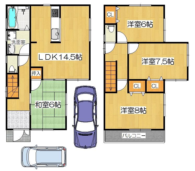 Floor plan. (No. 1 point), Price 24,800,000 yen, 4LDK, Land area 100 sq m , Building area 95.58 sq m