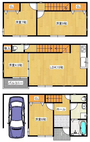 Floor plan. 25,800,000 yen, 4LDK, Land area 60.64 sq m , Building area 98.99 sq m   ◆ Floor plan