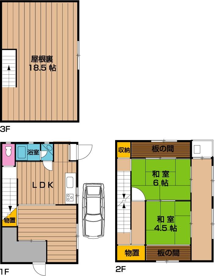 Floor plan. 14.8 million yen, 3LDK, Land area 49.01 sq m , Building area 60.01 sq m