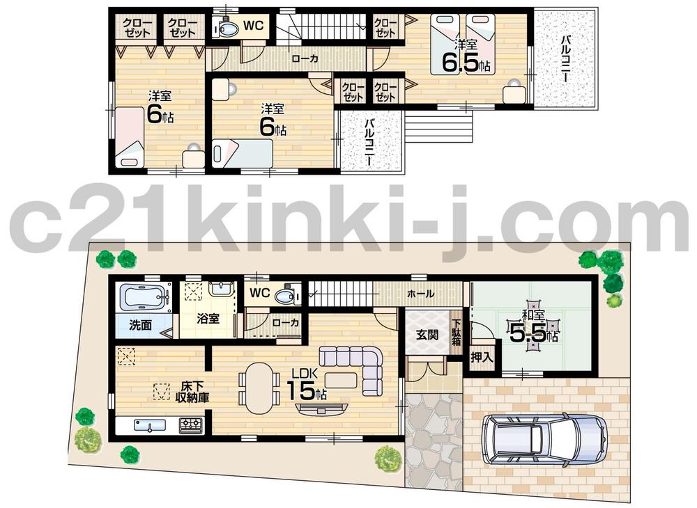 Floor plan. (No. 1 point), Price 22,800,000 yen, 4LDK, Land area 90.86 sq m , Building area 93.15 sq m