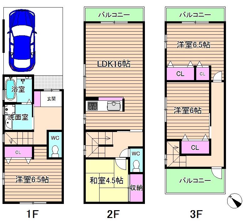 Floor plan. 24,800,000 yen, 4LDK, Land area 58.69 sq m , Building area 100 sq m