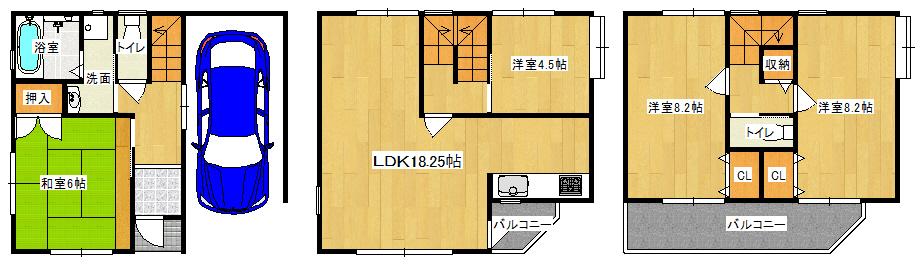 Floor plan. 27,900,000 yen, 4LDK, Land area 57.77 sq m , Building area 120.05 sq m   ◆ Floor plan