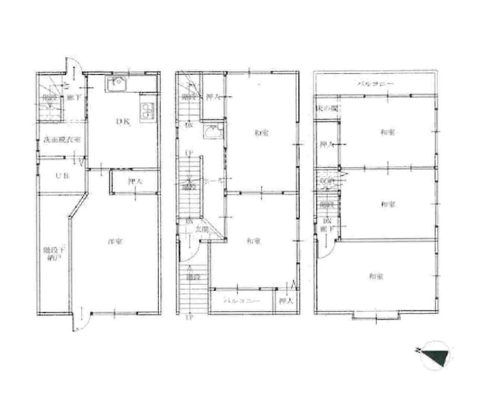 Floor plan. 9.8 million yen, 6DK, Land area 51.24 sq m , Building area 104.94 sq m