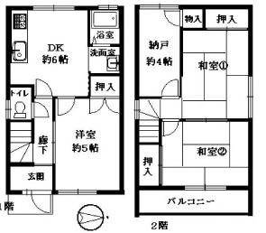 Floor plan. 7.8 million yen, 3DK + S (storeroom), Land area 49.97 sq m , Building area 59.64 sq m