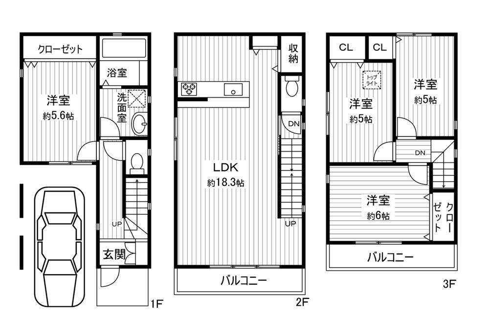 Floor plan. 20.8 million yen, 4LDK, Land area 49.99 sq m , Building area 105.56 sq m