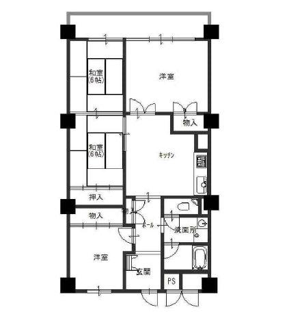 Floor plan. 3LDK, Price 11.5 million yen, Footprint 72 sq m , Easy-to-use is a good floor plan on the balcony area 7.2 sq m 4DK