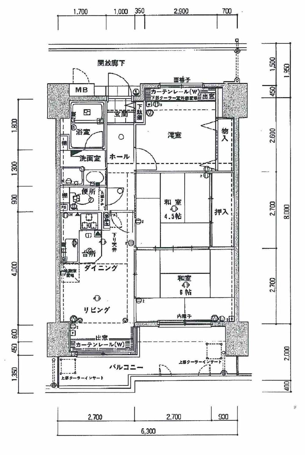 Floor plan. 3LDK, Price 9.3 million yen, Occupied area 52.02 sq m , Balcony area 12.06 sq m