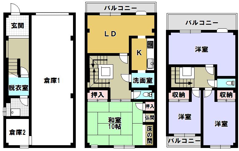 Floor plan. 25,700,000 yen, 4LDK, Land area 96.02 sq m , Building area 182.21 sq m   ・ Land area 96.02 sq m   ・ Building area 182.21 sq m  Sale price 25,700,000 yen