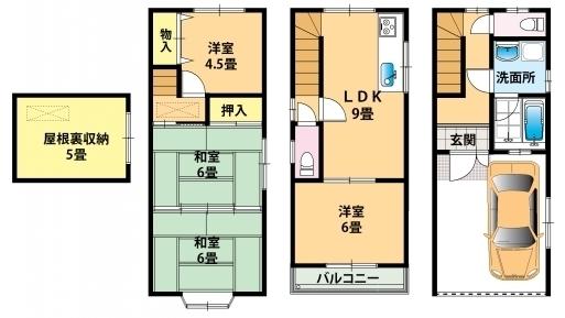 Floor plan. 17.8 million yen, 4LDK, Land area 40.87 sq m , Building area 93.96 sq m