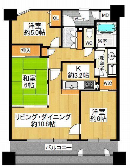 Floor plan. 3LDK, Price 20.8 million yen, Occupied area 70.13 sq m