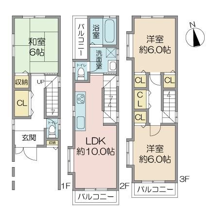 Floor plan. 24,800,000 yen, 3LDK, Land area 49.65 sq m , Building area 90.17 sq m