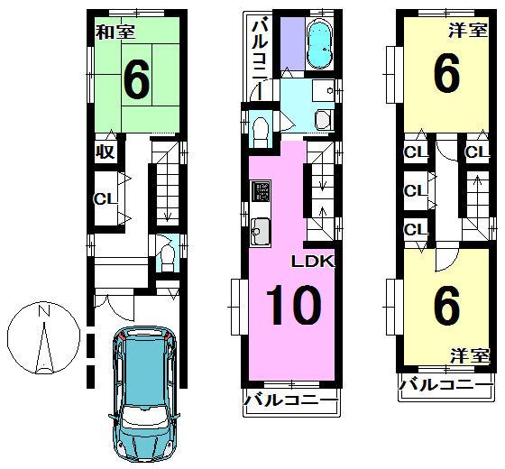 Floor plan. 24,800,000 yen, 3LDK, Land area 49.65 sq m , Building area 90.17 sq m
