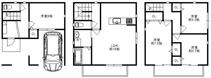 Floor plan. Price 29,800,000 yen, 4LDK, Land area 66.12 sq m , Building area 100 sq m