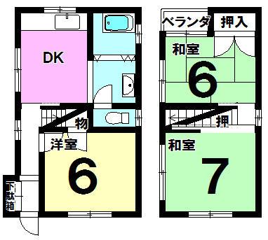 Floor plan. 8,780,000 yen, 3DK, Land area 47.7 sq m , Building area 54.65 sq m local appearance photo
