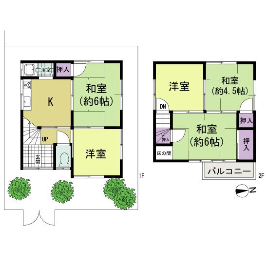Floor plan. 6.9 million yen, 5DK, Land area 43.05 sq m , Building area 62.12 sq m