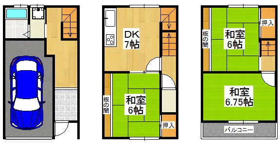 Floor plan. 9.8 million yen, 3DK, Land area 35.92 sq m , Building area 84.63 sq m